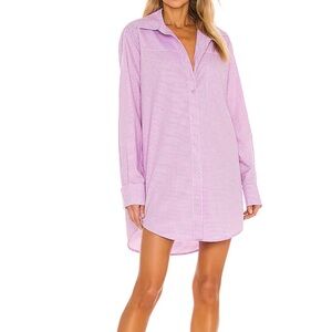 Camila Coelho Elliot Shirt Dress in Pink Lilac, NWT